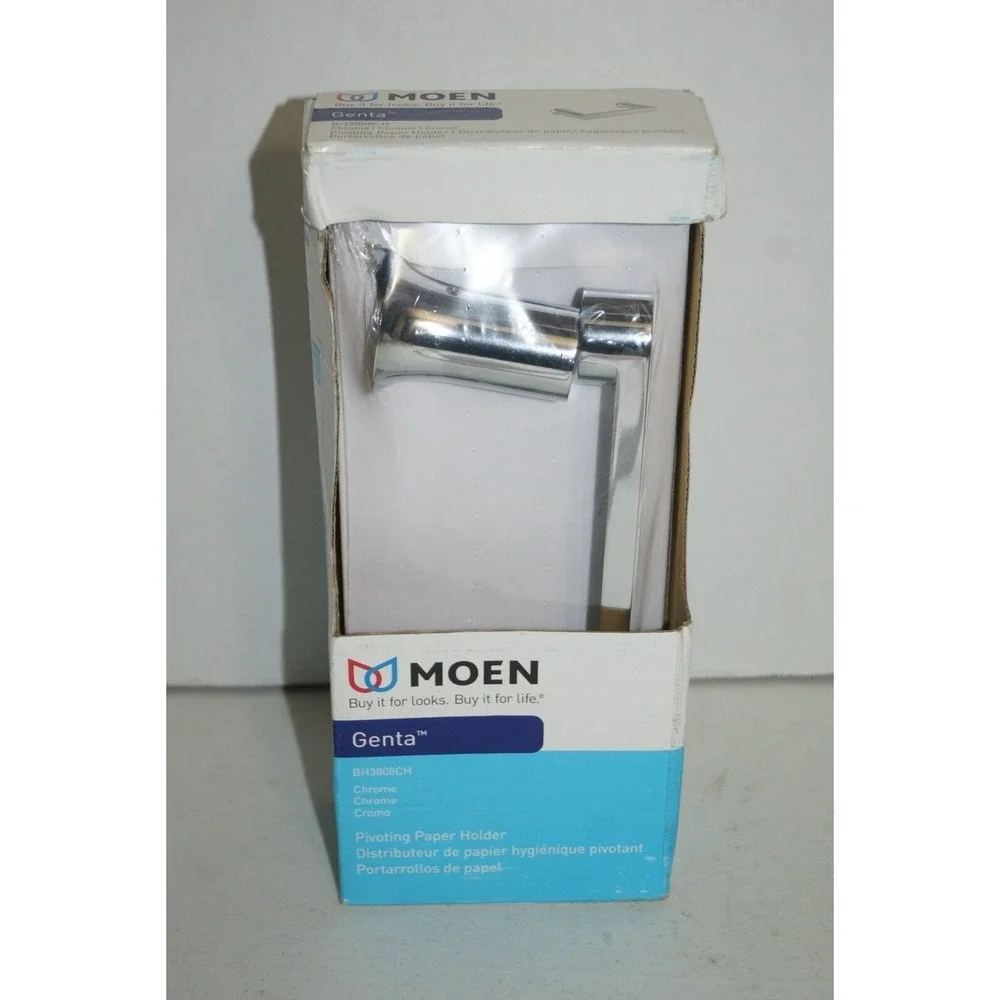 NEW Moen Genta Pivoting Toilet Paper Holder BH3808CH Chrome